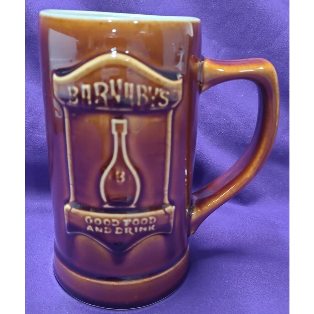 Vintage Hall Pottery “Barnaby’s” Good Food And Drink Stein